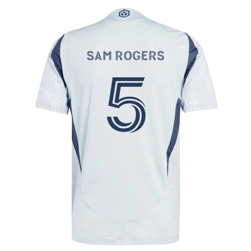 Danxen Barn Sam Rogers #5 Blågrå Vit Bortatröja Matchtröjor 2026/27 Tröjor T-Tröja