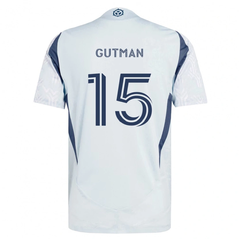 Danxen Barn Andrew Gutman #15 Blågrå Vit Bortatröja Matchtröjor 2026/27 Tröjor T-Tröja