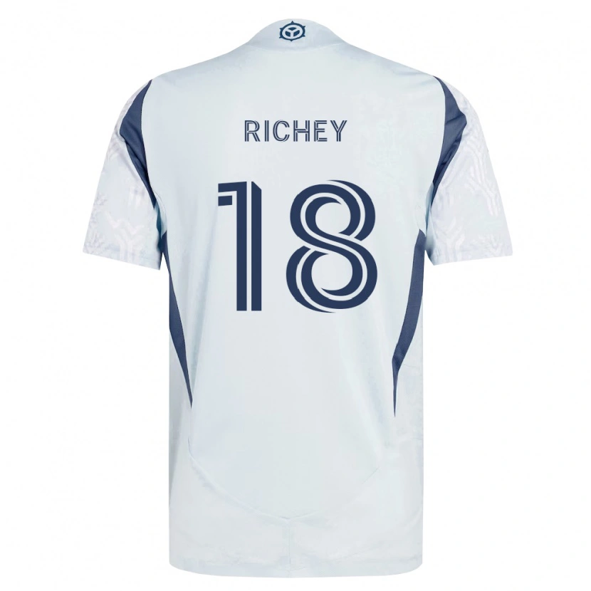 Danxen Barn Spencer Richey #18 Blågrå Vit Bortatröja Matchtröjor 2026/27 Tröjor T-Tröja
