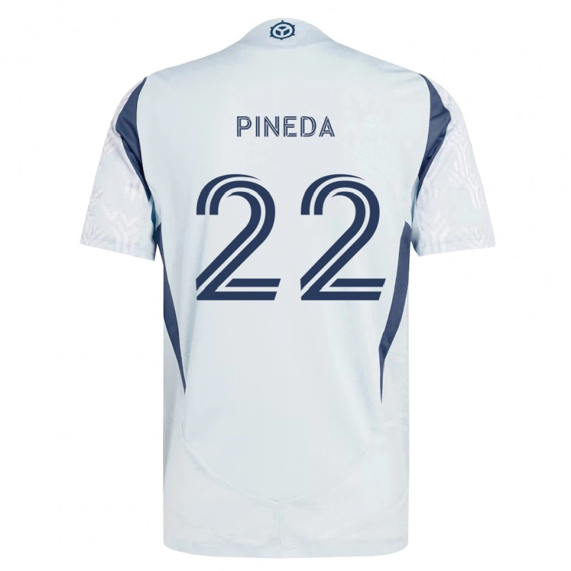 Danxen Barn Mauricio Pineda #22 Blågrå Vit Bortatröja Matchtröjor 2026/27 Tröjor T-Tröja