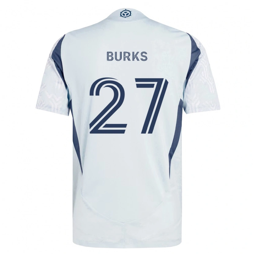 Danxen Barn Kendall Burks #27 Blågrå Vit Bortatröja Matchtröjor 2026/27 Tröjor T-Tröja