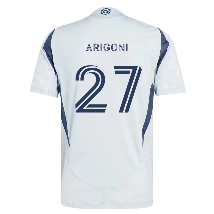 Danxen Barn Allan Arigoni #27 Blågrå Vit Bortatröja Matchtröjor 2026/27 Tröjor T-Tröja