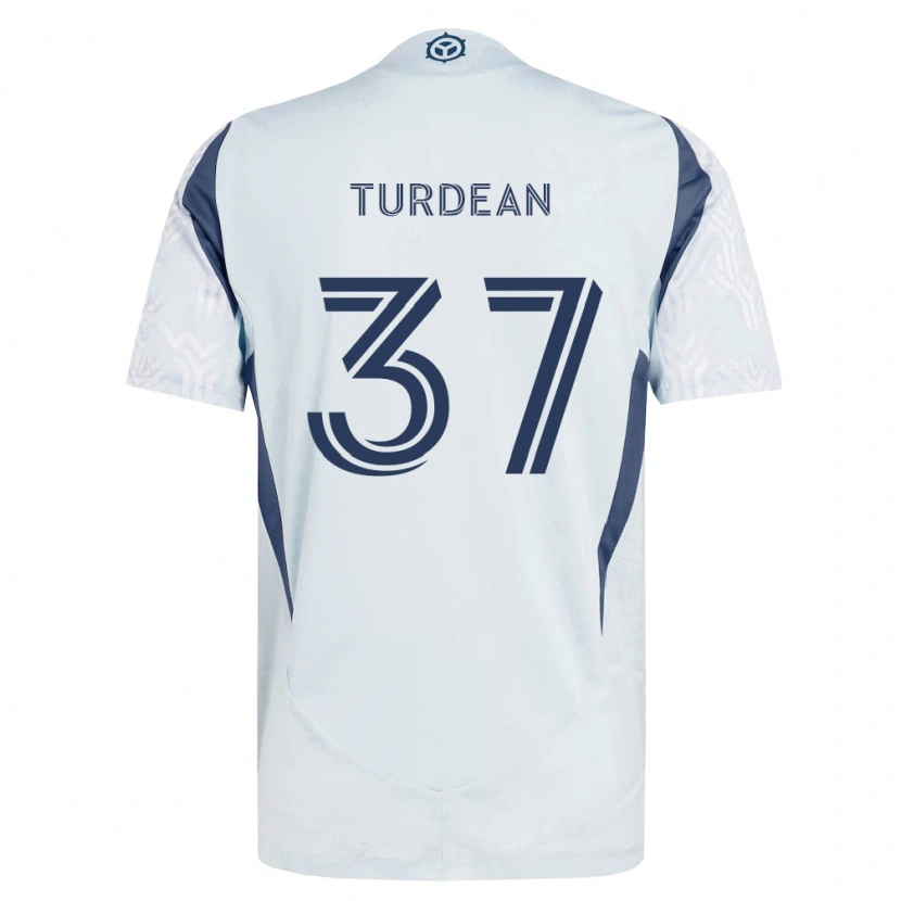 Danxen Barn Robert Turdean #37 Blågrå Vit Bortatröja Matchtröjor 2026/27 Tröjor T-Tröja