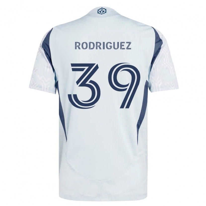 Danxen Barn Allan Rodriguez #39 Blågrå Vit Bortatröja Matchtröjor 2026/27 Tröjor T-Tröja