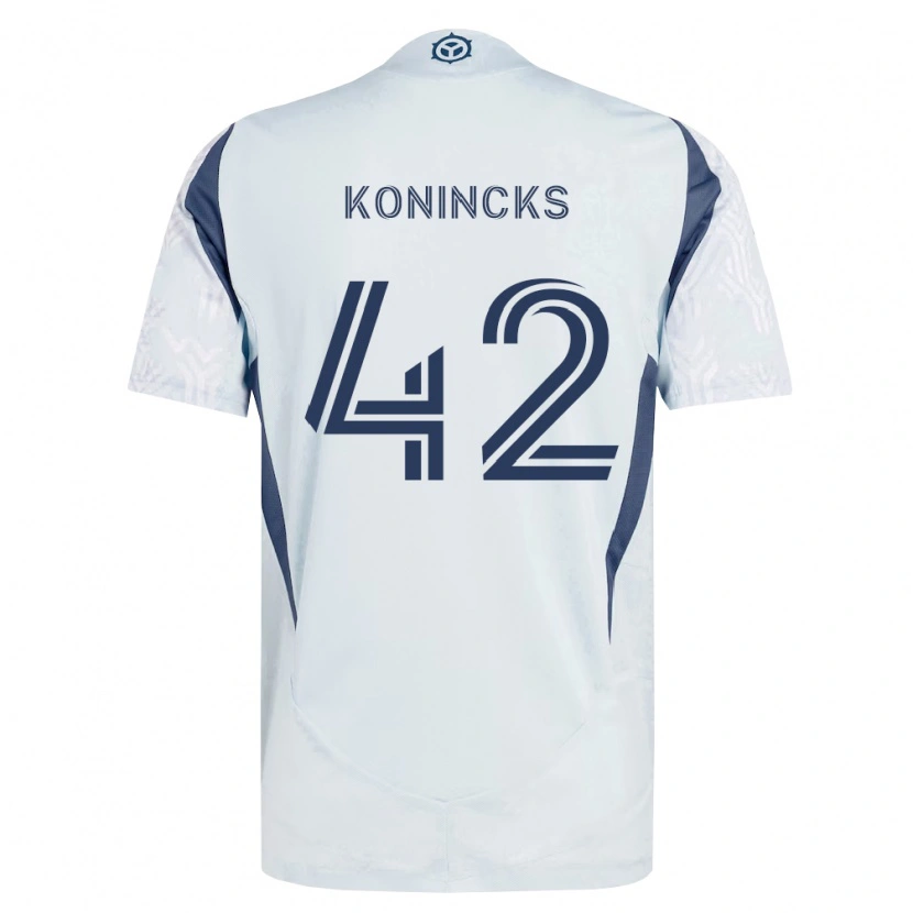Danxen Barn Diego Konincks #42 Blågrå Vit Bortatröja Matchtröjor 2026/27 Tröjor T-Tröja