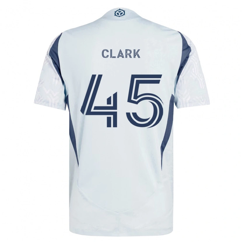 Danxen Barn Mateo Clark #45 Blågrå Vit Bortatröja Matchtröjor 2026/27 Tröjor T-Tröja