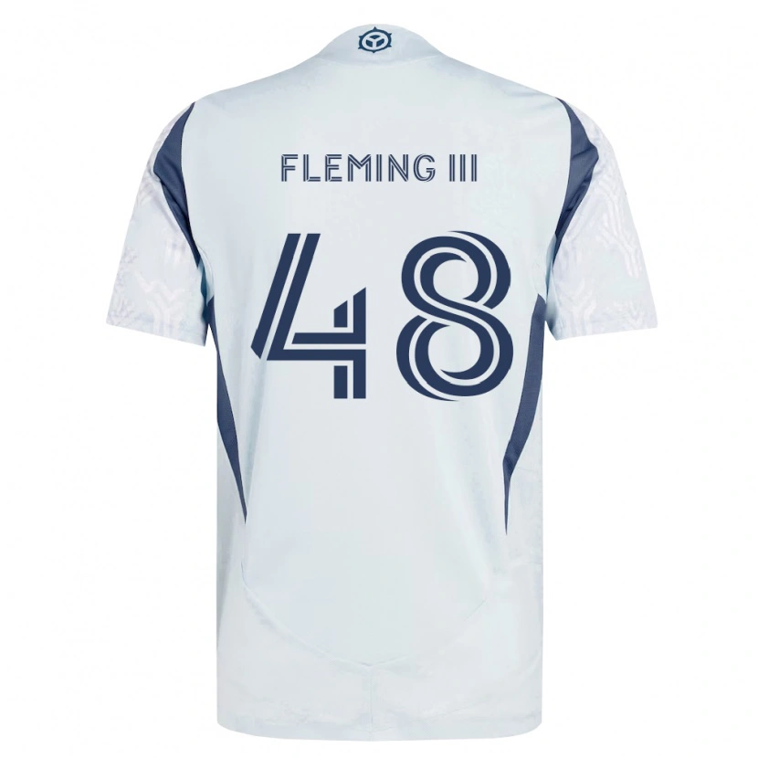Danxen Barn Richard Fleming Iii #48 Blågrå Vit Bortatröja Matchtröjor 2026/27 Tröjor T-Tröja