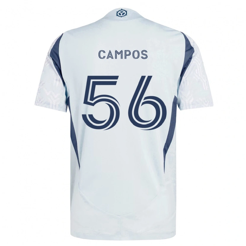 Danxen Barn Edgar Campos #56 Blågrå Vit Bortatröja Matchtröjor 2026/27 Tröjor T-Tröja