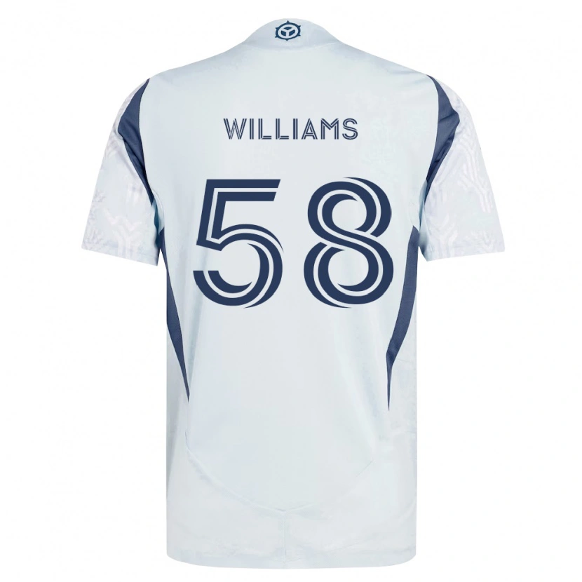 Danxen Barn Brody Williams #58 Blågrå Vit Bortatröja Matchtröjor 2026/27 Tröjor T-Tröja