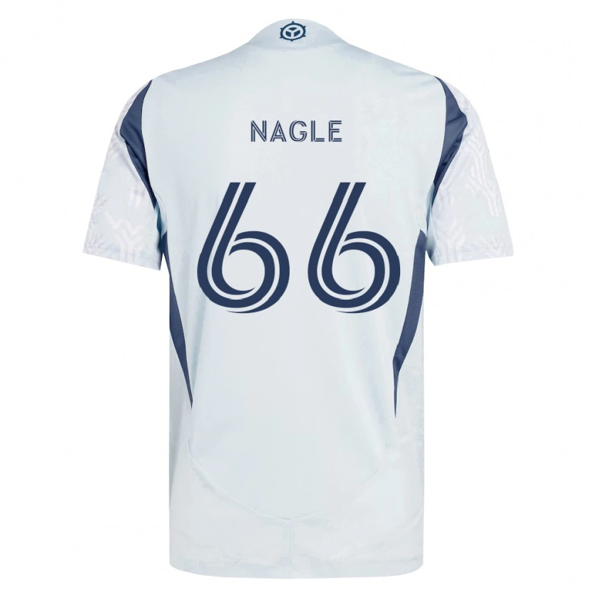 Danxen Barn Chase Nagle #66 Blågrå Vit Bortatröja Matchtröjor 2026/27 Tröjor T-Tröja