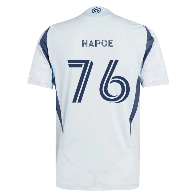 Danxen Barn Milan Napoe #76 Blågrå Vit Bortatröja Matchtröjor 2026/27 Tröjor T-Tröja