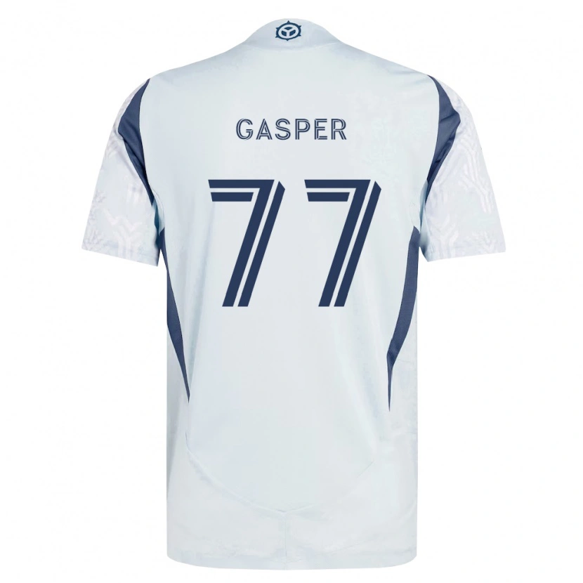 Danxen Barn Chase Gasper #77 Blågrå Vit Bortatröja Matchtröjor 2026/27 Tröjor T-Tröja