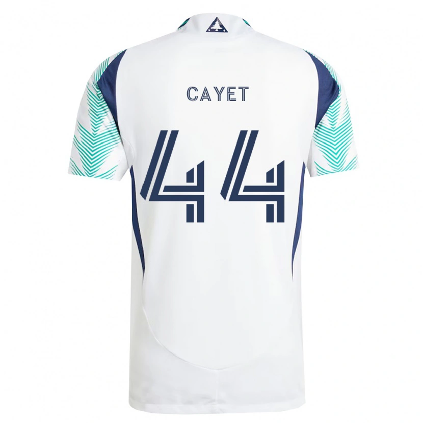 Danxen Barn Pierre Cayet #44 Vit Marinblå Ljusgrön Bortatröja Matchtröjor 2026/27 Tröjor T-Tröja