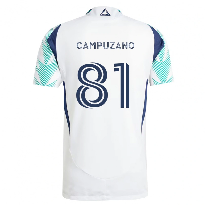 Danxen Barn Nico Campuzano #81 Vit Marinblå Ljusgrön Bortatröja Matchtröjor 2026/27 Tröjor T-Tröja