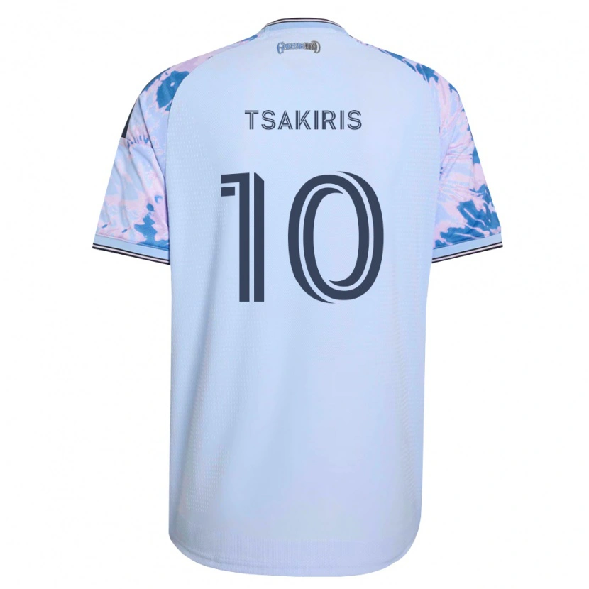 Danxen Barn Niko Tsakiris #10 Kungligt Blå Vit Svart Bortatröja Matchtröjor 2026/27 Tröjor T-Tröja
