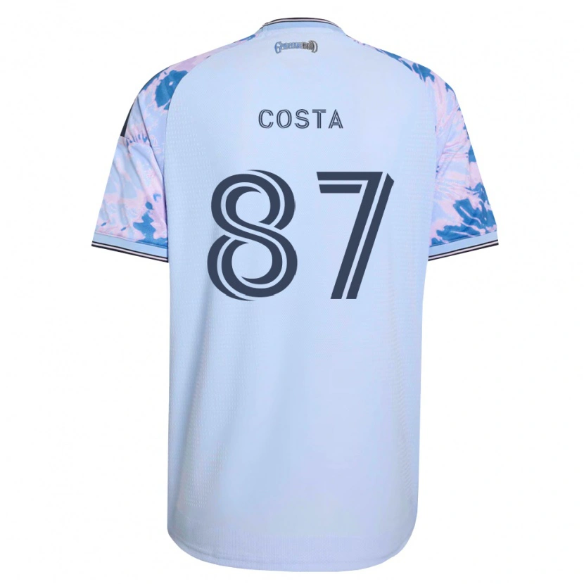 Danxen Barn Vítor Costa #87 Kungligt Blå Vit Svart Bortatröja Matchtröjor 2026/27 Tröjor T-Tröja