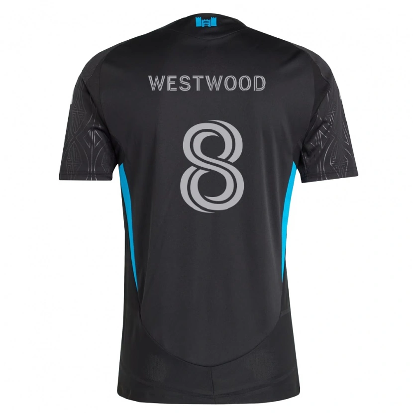 Danxen Barn Ashley Westwood #8 Svart Vit Himmelsblå Bortatröja Matchtröjor 2026/27 Tröjor T-Tröja