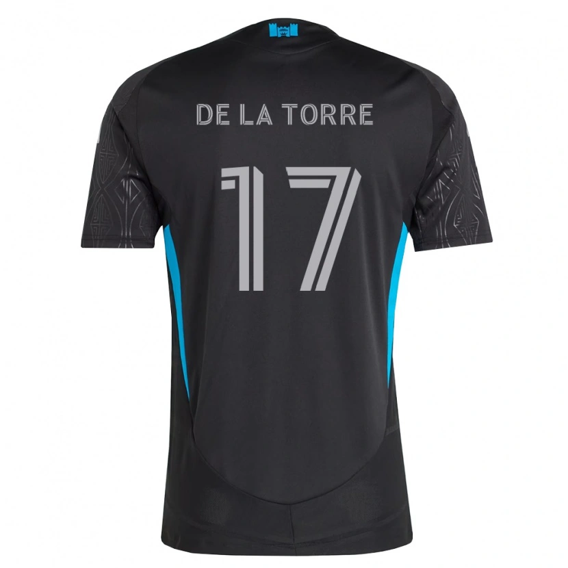 Danxen Barn Luca De La Torre #17 Svart Vit Himmelsblå Bortatröja Matchtröjor 2026/27 Tröjor T-Tröja