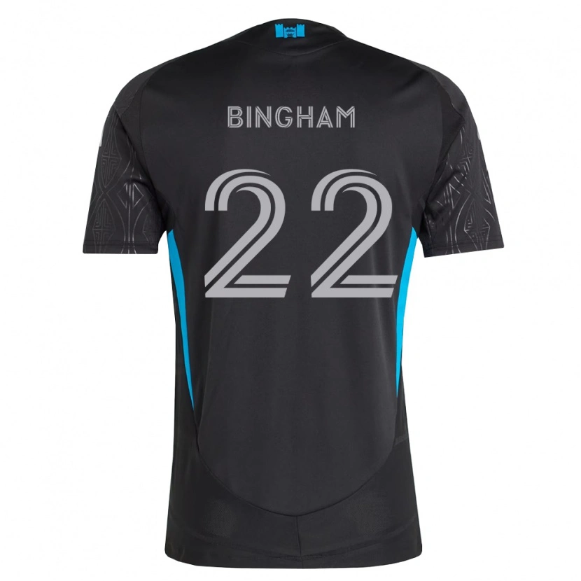 Danxen Barn David Bingham #22 Svart Vit Himmelsblå Bortatröja Matchtröjor 2026/27 Tröjor T-Tröja