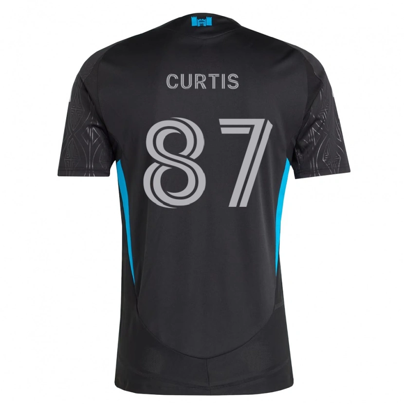 Danxen Barn Ethan Curtis #87 Svart Vit Himmelsblå Bortatröja Matchtröjor 2026/27 Tröjor T-Tröja