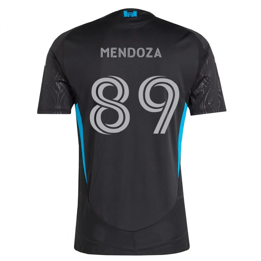 Danxen Barn Adrián Mendoza #89 Svart Vit Himmelsblå Bortatröja Matchtröjor 2026/27 Tröjor T-Tröja