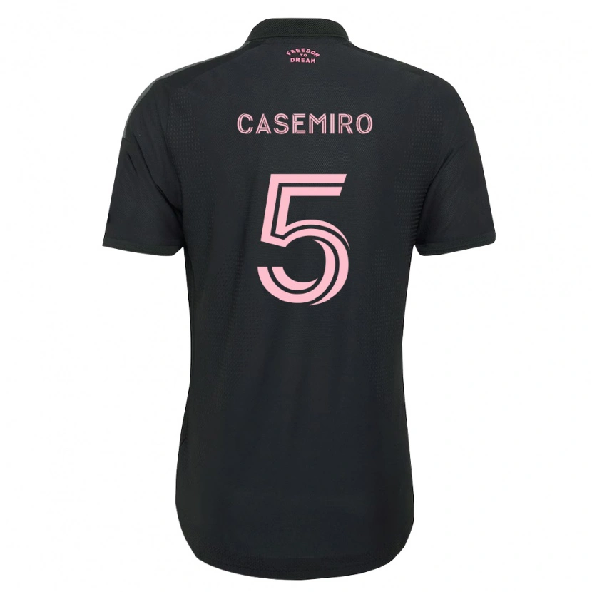 Danxen Barn Casemiro #5 Rosa Svart Vit Bortatröja Matchtröjor 2026/27 Tröjor T-Tröja