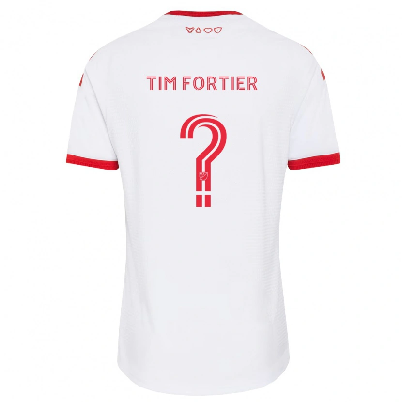 Danxen Barn Tim Fortier #0 Vit Röd Svart Bortatröja Matchtröjor 2026/27 Tröjor T-Tröja