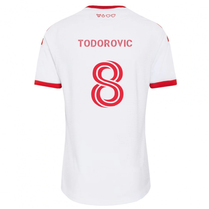 Danxen Barn Luka Todorovic #8 Vit Röd Svart Bortatröja Matchtröjor 2026/27 Tröjor T-Tröja