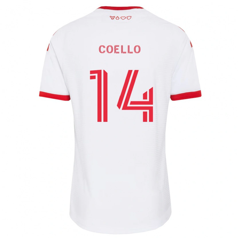 Danxen Barn Alonso Coello #14 Vit Röd Svart Bortatröja Matchtröjor 2026/27 Tröjor T-Tröja