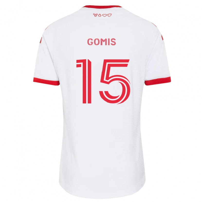 Danxen Barn Nicksoen Gomis #15 Vit Röd Svart Bortatröja Matchtröjor 2026/27 Tröjor T-Tröja