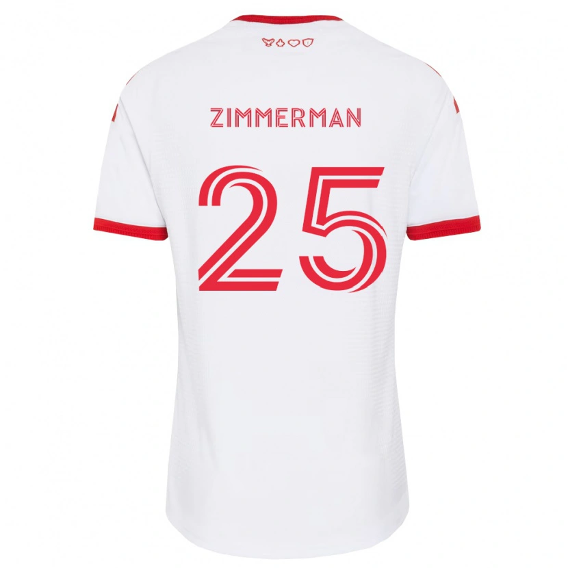 Danxen Barn Walker Zimmerman #25 Vit Röd Svart Bortatröja Matchtröjor 2026/27 Tröjor T-Tröja
