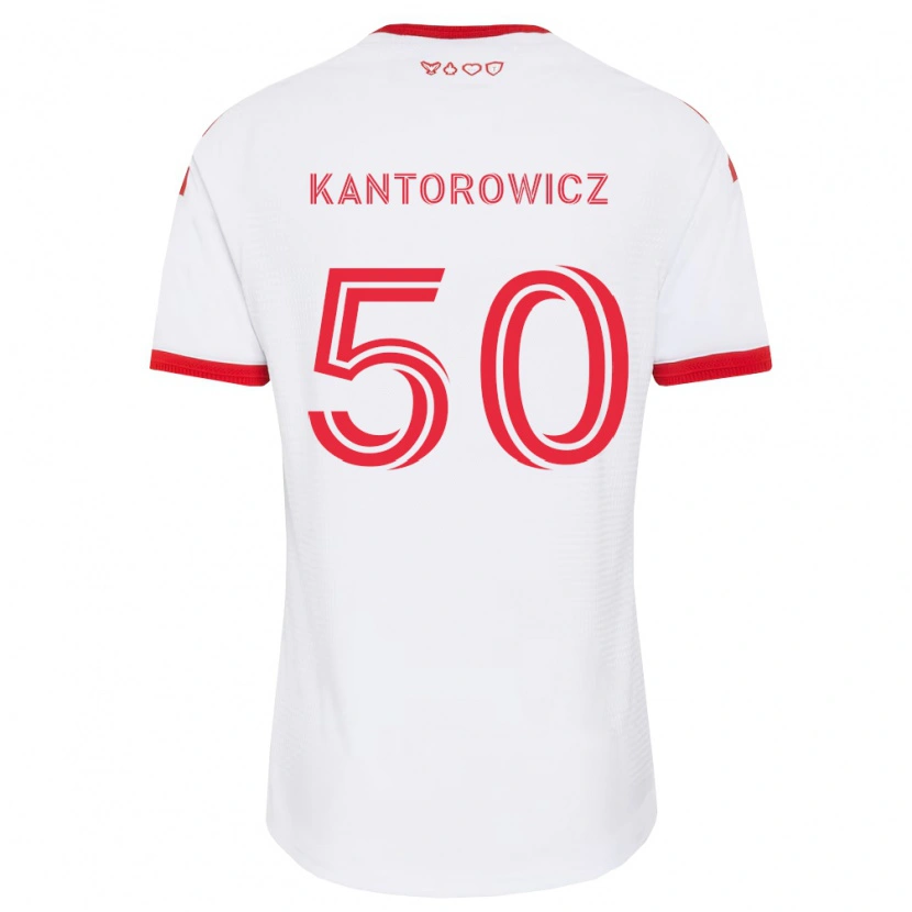 Danxen Barn Dominic Kantorowicz #50 Vit Röd Svart Bortatröja Matchtröjor 2026/27 Tröjor T-Tröja