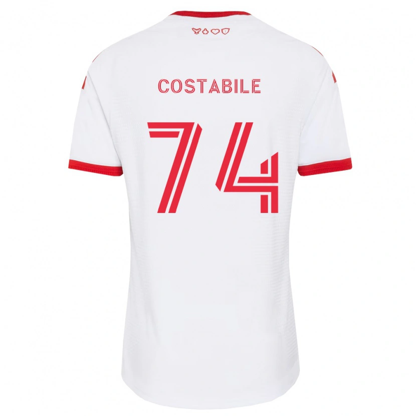 Danxen Barn Luca Costabile #74 Vit Röd Svart Bortatröja Matchtröjor 2026/27 Tröjor T-Tröja
