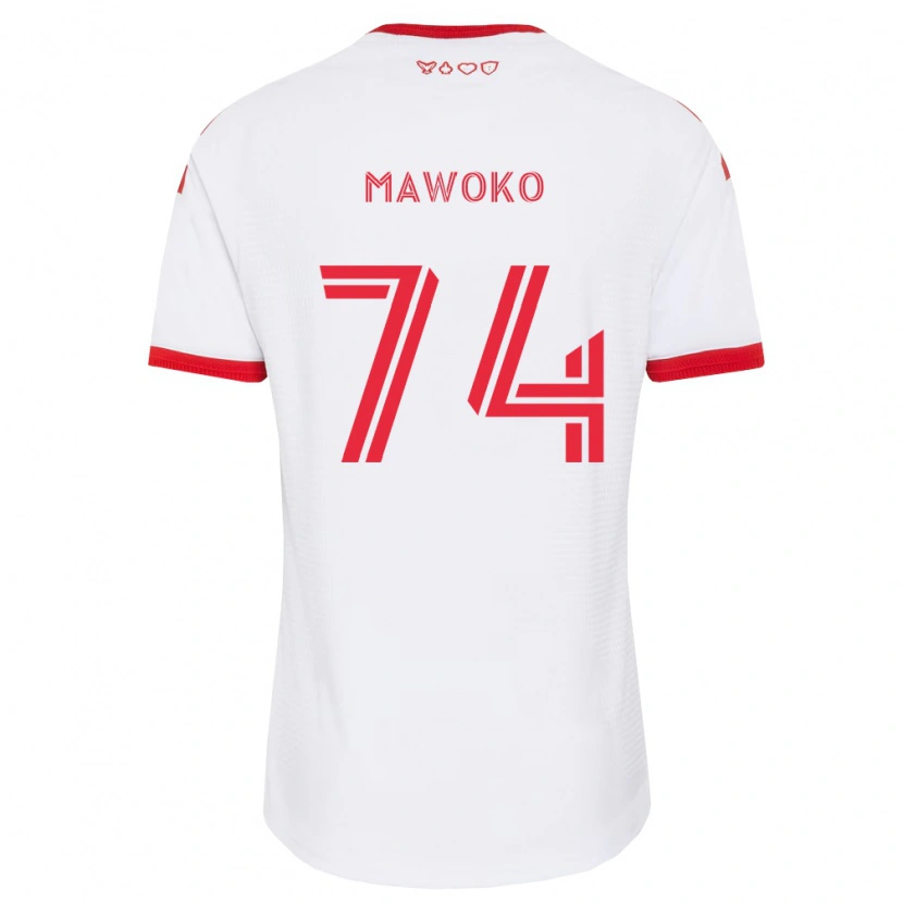 Danxen Barn Kundai Mawoko #74 Vit Röd Svart Bortatröja Matchtröjor 2026/27 Tröjor T-Tröja