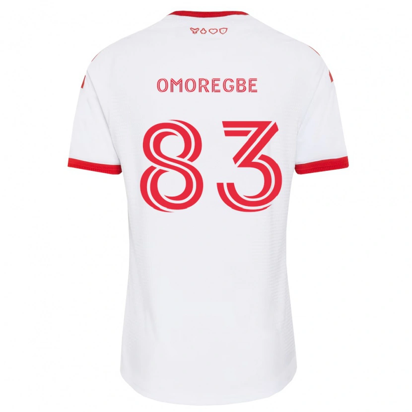 Danxen Barn Edwin Omoregbe #83 Vit Röd Svart Bortatröja Matchtröjor 2026/27 Tröjor T-Tröja