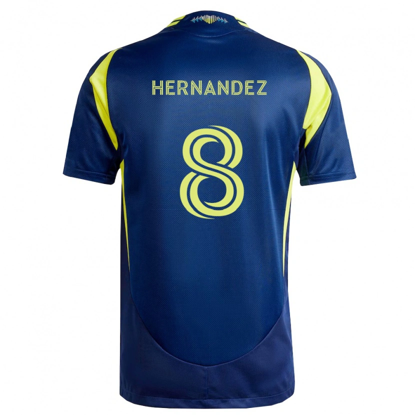 Danxen Barn Jonathan Hernández #8 Gul Marinblå Bortatröja Matchtröjor 2026/27 Tröjor T-Tröja