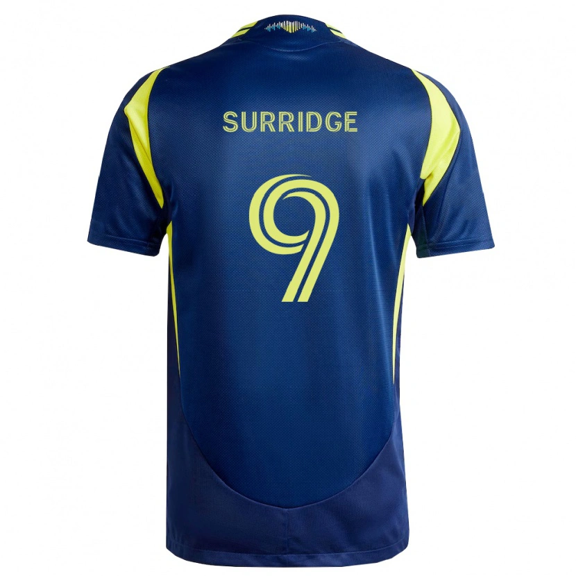 Danxen Barn Sam Surridge #9 Gul Marinblå Bortatröja Matchtröjor 2026/27 Tröjor T-Tröja