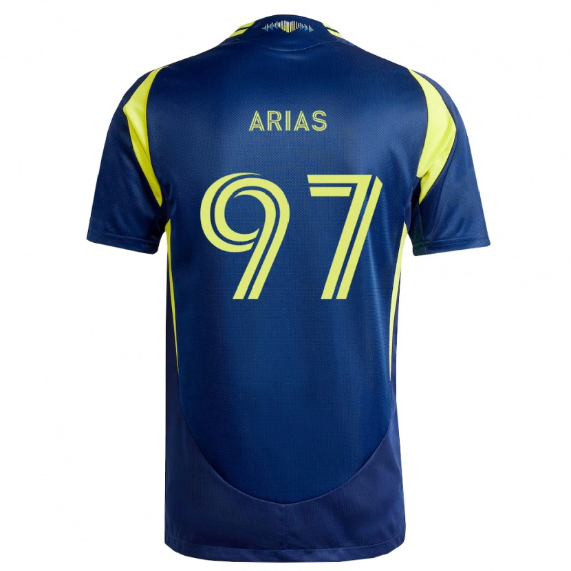 Danxen Barn Emmanuel Arias #97 Gul Marinblå Bortatröja Matchtröjor 2026/27 Tröjor T-Tröja