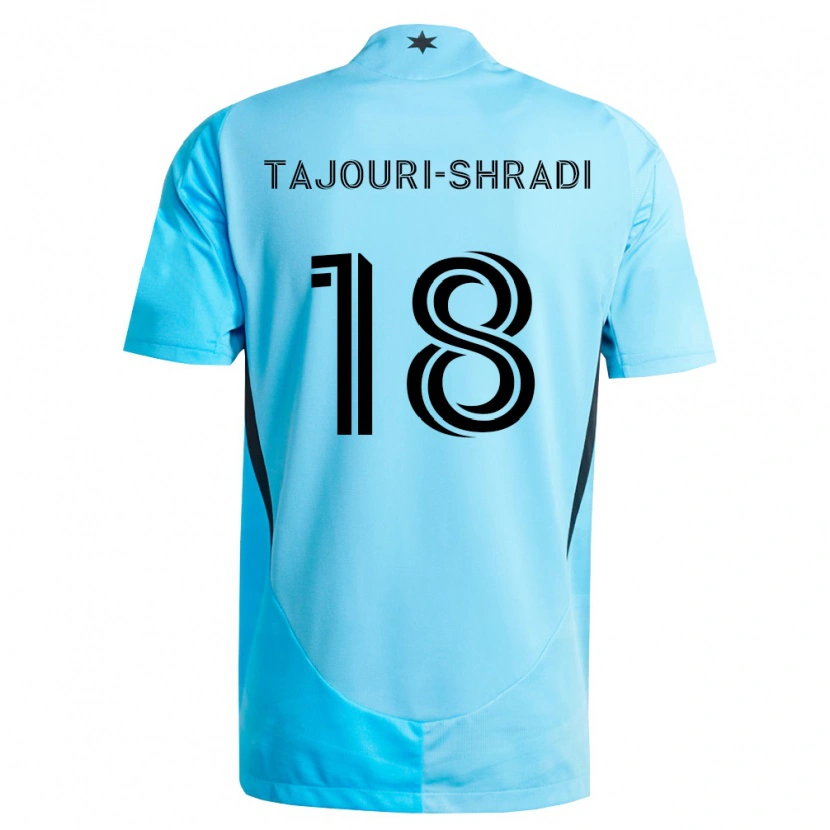 Danxen Barn Ismael Tajouri-Shradi #18 Ljusblå Svart Bortatröja Matchtröjor 2026/27 Tröjor T-Tröja
