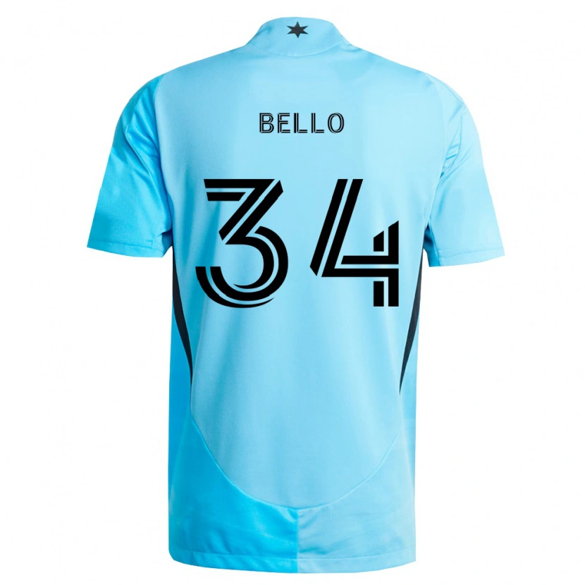 Danxen Barn Zaydan Bello #34 Ljusblå Svart Bortatröja Matchtröjor 2026/27 Tröjor T-Tröja