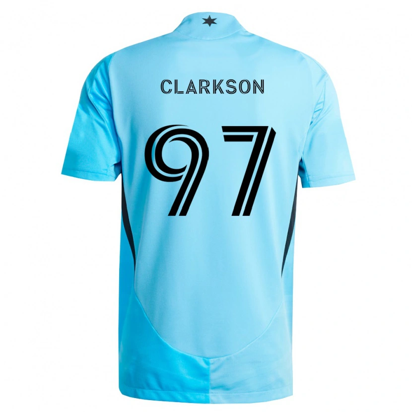 Danxen Barn Jack Clarkson #97 Ljusblå Svart Bortatröja Matchtröjor 2026/27 Tröjor T-Tröja