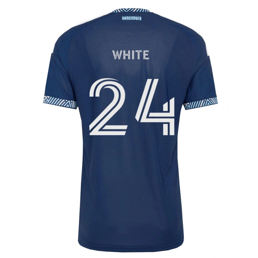 Danxen Barn Brian White #24 Mörkblå Vit Bortatröja Matchtröjor 2026/27 Tröjor T-Tröja