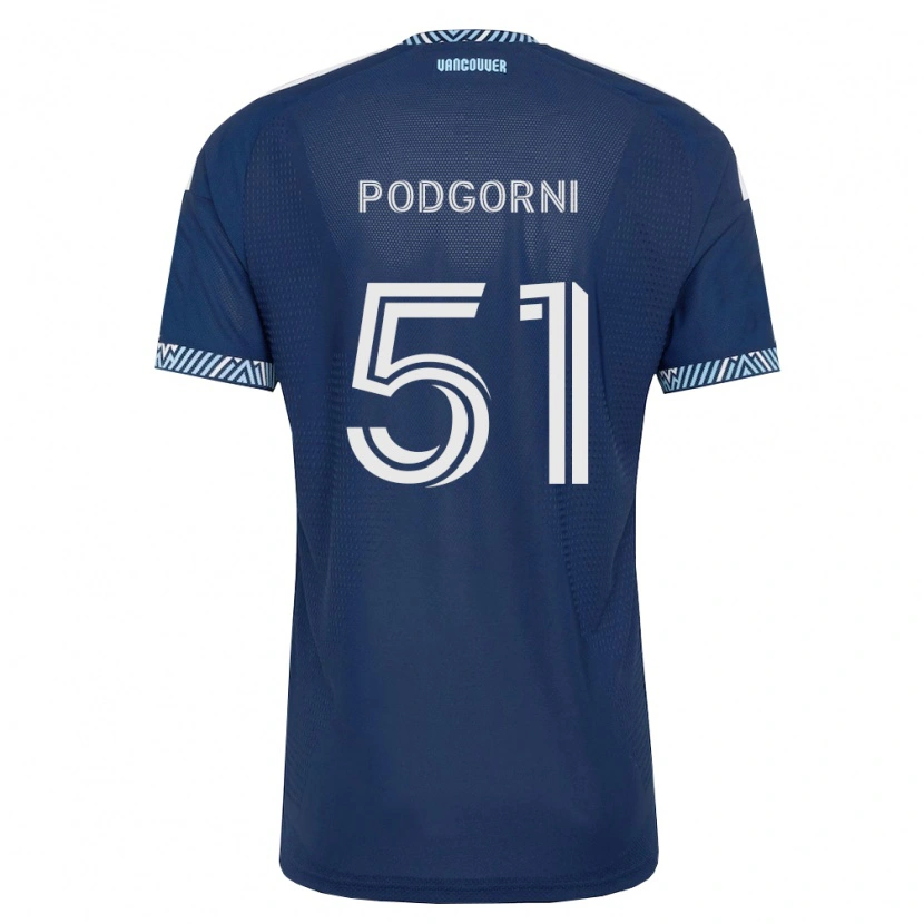 Danxen Barn Kevin Podgorni #51 Mörkblå Vit Bortatröja Matchtröjor 2026/27 Tröjor T-Tröja