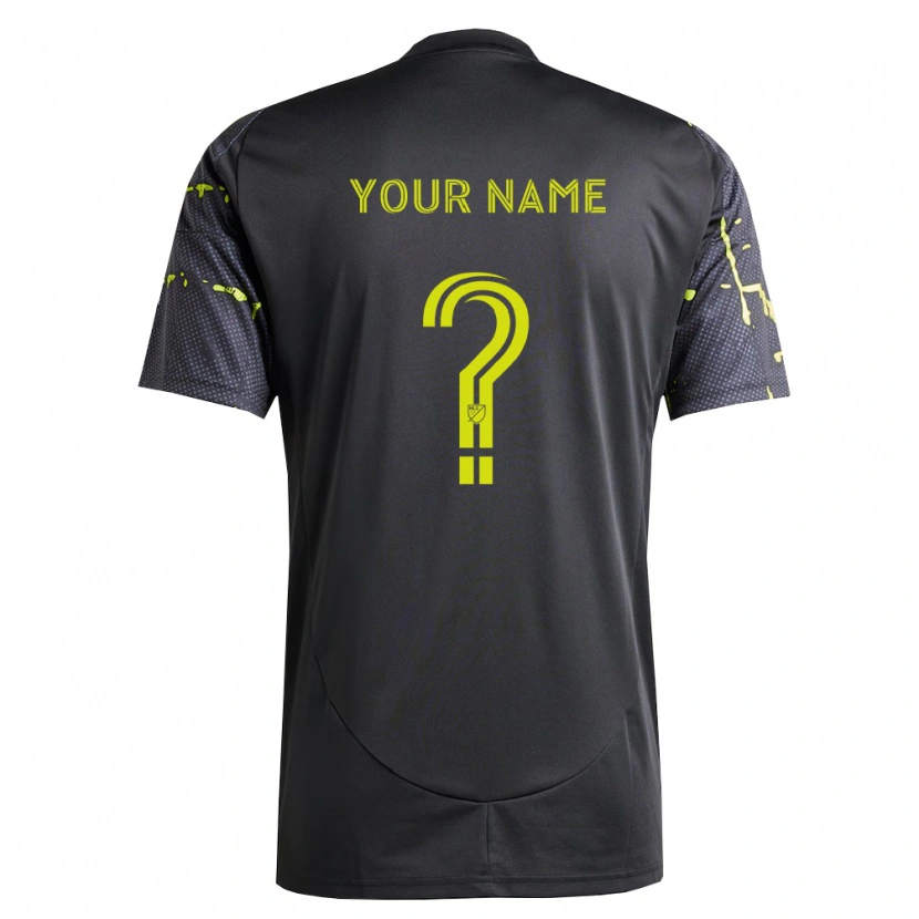 Danxen Barn Ditt Namn #0 Fluorescerande Gul Svart Bortatröja Matchtröjor 2026/27 Tröjor T-Tröja