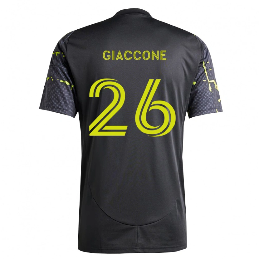 Danxen Barn Lautaro Giaccone #26 Fluorescerande Gul Svart Bortatröja Matchtröjor 2026/27 Tröjor T-Tröja