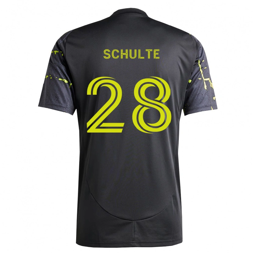Danxen Barn Patrick Schulte #28 Fluorescerande Gul Svart Bortatröja Matchtröjor 2026/27 Tröjor T-Tröja