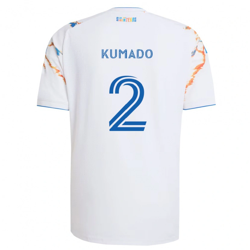 Danxen Barn Willy Kumado #2 Vit Orange Blå Bortatröja Matchtröjor 2026/27 Tröjor T-Tröja