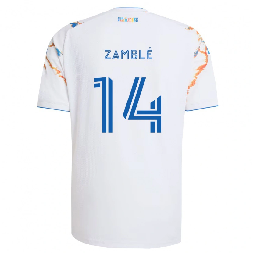 Danxen Barn Bryan Zamblé #14 Vit Orange Blå Bortatröja Matchtröjor 2026/27 Tröjor T-Tröja
