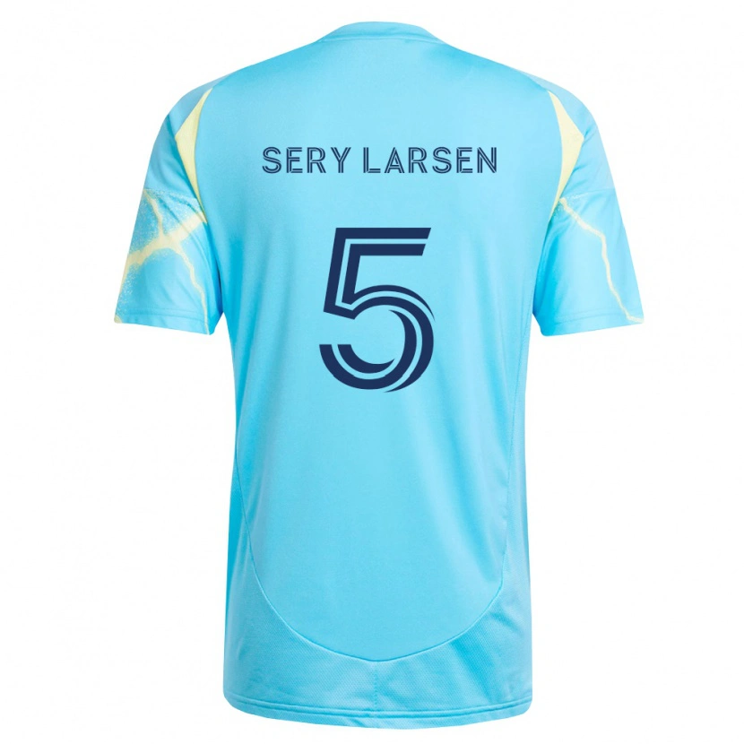 Danxen Barn Japhet Sery Larsen #5 Ljusblå Svart Ljusgul Bortatröja Matchtröjor 2026/27 Tröjor T-Tröja