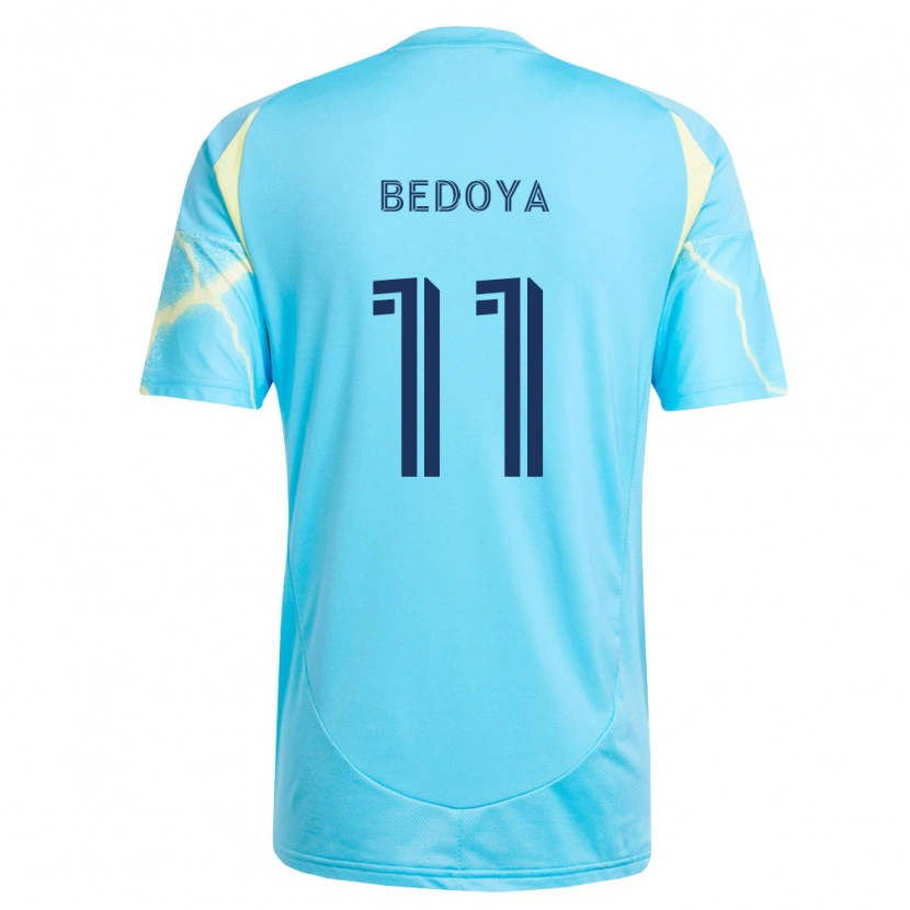 Danxen Barn Alejandro Bedoya #11 Ljusblå Svart Ljusgul Bortatröja Matchtröjor 2026/27 Tröjor T-Tröja